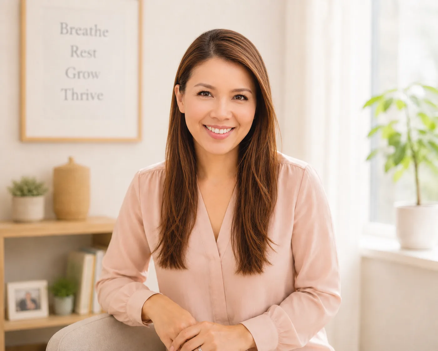Joanne Nguyen at home, warm and approachable